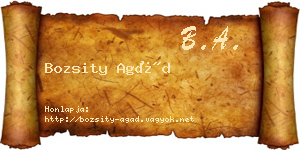Bozsity Agád névjegykártya